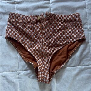 Forever 21 High Waisted Textured Bikini Bottoms